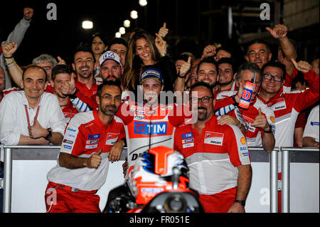 Losail International Circuit, Doha, Katar. 20. März 2016. Commercial Bank Grand Prix von Katar. Andrea Dovizioso (Ducati Team) Credit: Action Plus Sport/Alamy Live News Stockfoto