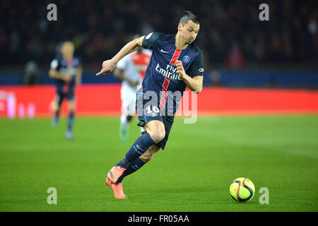 Paris, Frankreich. 20. März 2016. Französischen Liga 1 Fußball. Paris Saint-Germain gegen Monaco. ZLATAN IBRAHIMOVIC (Psg) Credit: Action Plus Sport/Alamy Live News Stockfoto