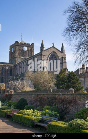 Hexham Abbey gesehen aus dem Sele Park, Northumberland, England, UK Stockfoto