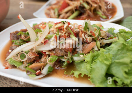 "Muscheln" Thai würziger Salat würzig lecker: "YAM HOY KRANG" Thai sprechen Stockfoto