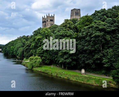 Kathedrale von Durham und Flusses Wear Stockfoto