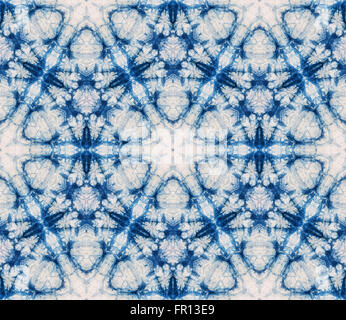 Abstrakte Hintergrundmuster von Tie Dye Stoff, Kaleidoskop Muster, endlose Muster für die Tapete gemacht. Stockfoto