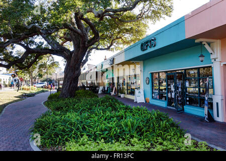 Florida Dunedin, Main Street, Unternehmen, Shopping Shopper Shopper Shop Geschäfte Markt Märkte Markt Kauf Verkauf, Einzelhandel Geschäfte Business Bus Stockfoto