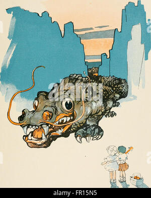 Diese Vintage-Illustration aus dem Jahr 1906, „der König von Gee-Whiz“, zeigt eine skurrile Szene aus der Populärkultur des frühen 20. Jahrhunderts und zeigt ihre humorvollen und satirischen Elemente. Stockfoto