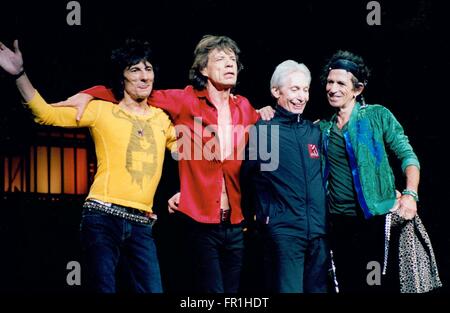 Mick Jagger, Keith Richards, Charlie Watts, Ron Wood THE ROLLING STONES MADISON SQUARE GARDEN 20.01.2006 Foto Michael Brito Stockfoto