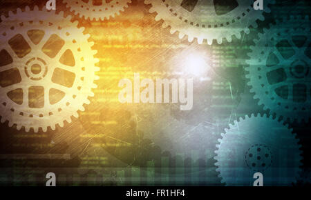 Zusammenfassung Hintergrund mit Zahnräder Stockfoto