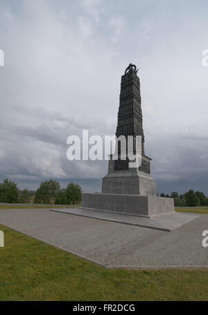 Gedenkstein bei Borodino Schlachtfeld in Russland Stockfoto