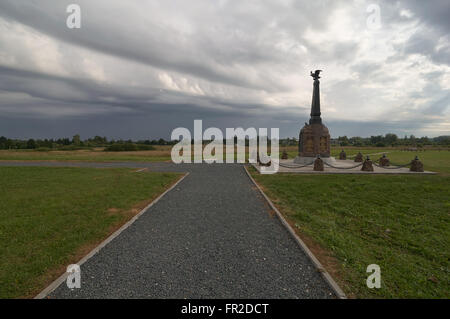 Gedenkstein bei Borodino Schlachtfeld in Russland Stockfoto