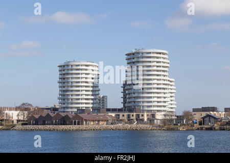 Kopenhagen, Dänemark - 17. März 2016: Das neu gebaute moderne Wohnungen in Islands Brygge Bezirk. Stockfoto