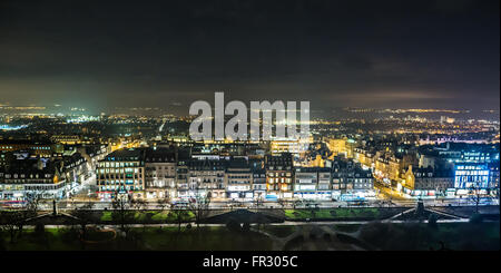 Luftbild mit Princes Street von Edinburgh Castle, Edinburgh, Schottland im Königreich Stockfoto