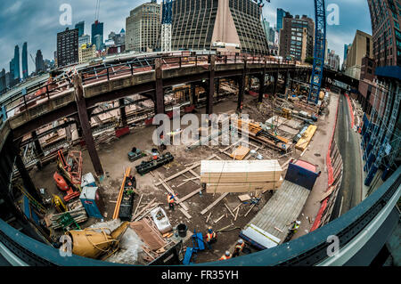 Baustelle, New York City, USA. Stockfoto