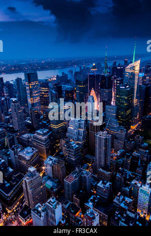 Blick Richtung Westen New York über Hudson River vom Empire State Building, New York City, USA. Stockfoto