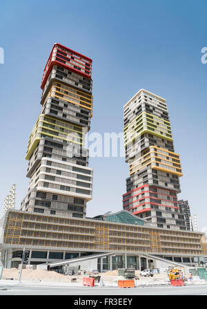 Twin Towers Hochhaus im Bau im Marina District in neue Lusail City in Doha Katar Stockfoto