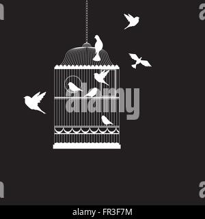 Vektor-Illustration, Vogelkäfig Stock Vektor