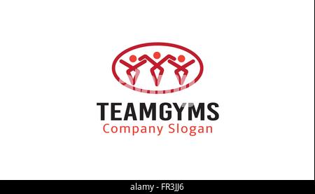 Team-Fitness-Studio-Design-Darstellung Stock Vektor