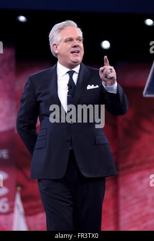 Politischer Kommentator Glenn Beck während der amerikanischen Konservativen Union CPAC Jahreskonferenz am National Harbor 5. März 2016 in Oxon Hill, Maryland. Stockfoto