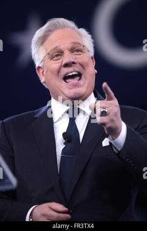 Politischer Kommentator Glenn Beck während der amerikanischen Konservativen Union CPAC Jahreskonferenz am National Harbor 5. März 2016 in Oxon Hill, Maryland. Stockfoto