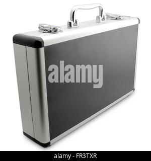 silberne Koffer case Stockfoto