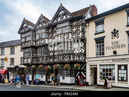 Das Federn-Hotel, erbaut 1619.  Das Bull Ring, Ludlow, Shropshire, England, Vereinigtes Königreich Stockfoto