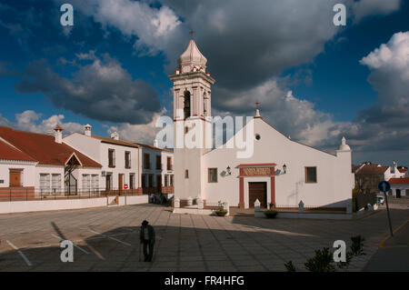 Kirche von San Sebastian und Square, villablanca, Provinz Huelva, Andalusien, Spanien, Europa Stockfoto