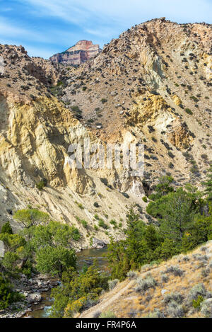 Vertikale Ansicht von Shell Canyon in Wyoming Stockfoto