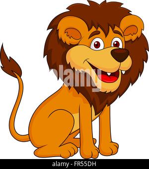 Smiling lion Cartoon sitzen Stock Vektor