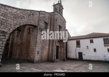 Colegiata Santa María eine echte Do Sar. Romanik Jahrhundert XII. Santiago De Compostela. Stockfoto