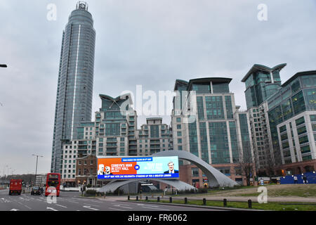 Vauxhall, London, UK. 21. März 2016. Zac Goldsmith, 5. kann London Bürgermeisterwahl Anzeige in der Nähe von Vauxhall © Matthew Chattle/Ala Stockfoto