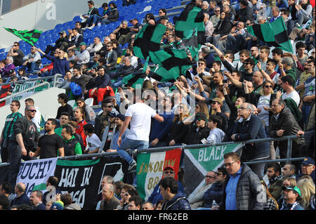 Reggio Emilia, Italien. 20. März 2016. Sassuolo-Fans während der Fußball-Serie A-match zwischen uns Sassuolo Calcio und Udinese Calcio Mapei-Stadion in Reggio Emilia. Udinese und Sassuolo 1-0 gewinnt. © Massimo Morelli/Pacific Press/Alamy Live-Nachrichten Stockfoto