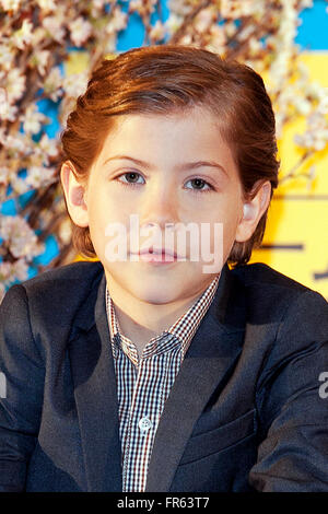 Tokio, Japan. 22. März 2016. Kanadischer Kinderdarsteller Jacob Tremblay besucht eine Pressekonferenz im Ritz-Carlton Hotel am 22. März 2016, Tokio, Japan. Brie Larson-Gewinner des Academy Award für die beste Darstellerin in einer Hauptrolle und Kinderdarsteller Jacob Tremblay sind in Japan, um ihren Film Zimmer, zu fördern, die im japanischen Theater am 8. April trifft. © Rodrigo Reyes Marin/AFLO/Alamy Live News Bildnachweis: Aflo Co. Ltd./Alamy Live-Nachrichten Stockfoto