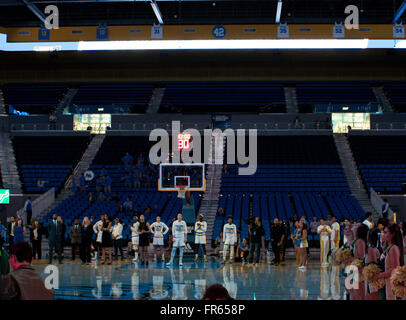 Westwood, CA. 21. März 2016. UCLA Pauley Pavillion vor eine NCAA Division 1-Liga-Spiel zwischen der South Florida und die UCLA Bruins an Pauley Pavilion in Westwood, Kalifornien. UCLA besiegte South Florida 72-67. (Obligatorische Credit: Juan Lainez/MarinMedia/Cal Sport Media) © Csm/Alamy Live-Nachrichten Stockfoto