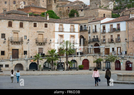 Plaza Mayor ist der schöne, zentrale Platz in der alten Stadt Trujillo, Extremadura, Spanien Stockfoto