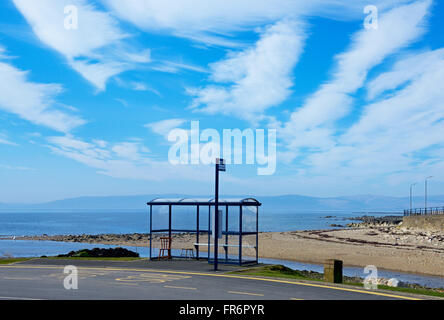 Die Bushaltestelle im Dorf Blackwaterfoot, Isle of Arran, North Ayrshire, Schottland, Vereinigtes Königreich Stockfoto