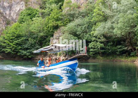 Republik Mazedonien, Saraj, die See und Canyon Matka, angetrieben vom Fluss Treska Stockfoto