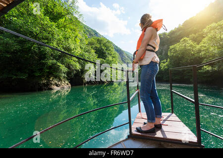 Republik Mazedonien, Saraj, die See und Canyon Matka, angetrieben vom Fluss Treska Stockfoto