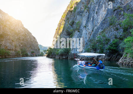 Republik Mazedonien, Saraj, die See und Canyon Matka, angetrieben vom Fluss Treska Stockfoto