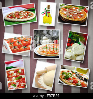 Pizza-collage Stockfoto