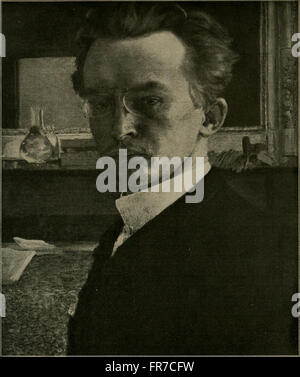 *Fritz Erler* (1921) widmet sich dem Leben und Werk des deutschen Künstlers Fritz Erler und zeigt seine Beiträge zur Malerei und Porträtmalerei des frühen 20. Jahrhunderts. Stockfoto