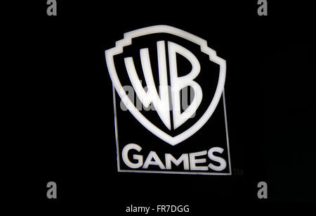Das Logo der Marke 'Warner Brothers Games', Berlin. Stockfoto