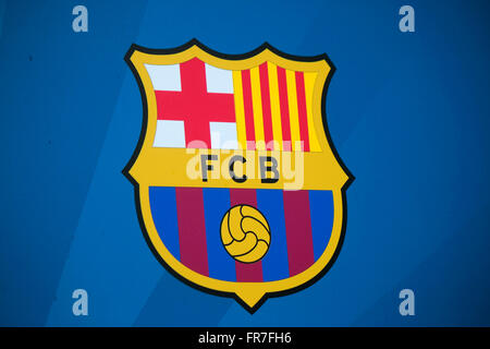 Das Logo des "FC Barcelona", Berlin. Stockfoto