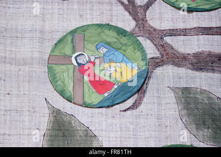 8. der Kreuzweg, Jesus erfüllt die Töchter von Jerusalem, Kirche des Hl. Johannes in Piflas, Deutschland Stockfoto