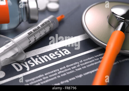 Diagnose - Dyskinesie. Medizinisches Konzept. Stockfoto