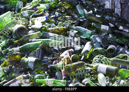 Detail der Glas-Trennung in ARPA - Alternative Recycling Paulo Afonso Stockfoto