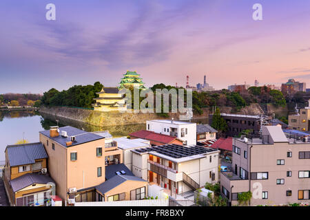 Nagoya, Japan Stadtbild und Burg. Stockfoto