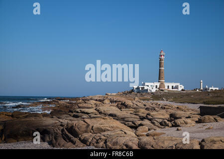 Leuchtturm in der Stadt Cabo Polonio Stockfoto