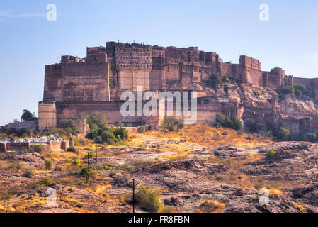 Mehrangarh Fort, Jodhpur, Rajasthan, Indien, Asien Stockfoto