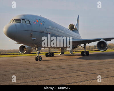 Lockheed TriStar, RAF Tankflugzeug auf dem Laufsteg am Bruntingthorpe in der Nähe von Lutterworth in Leicestershire. Stockfoto