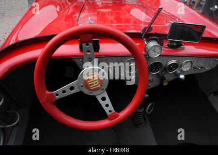 Detail eines roten sportliche Fiat Oldtimers, Italien Stockfoto