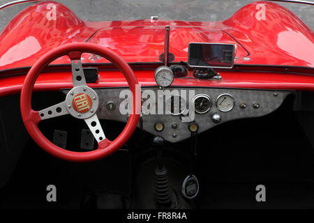 Detail eines roten sportliche Fiat Oldtimers, Italien Stockfoto