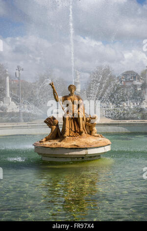 Brunnen der Göttin ceres Parterre im Garten des Palastes von Aranjuez in Spanien Stockfoto